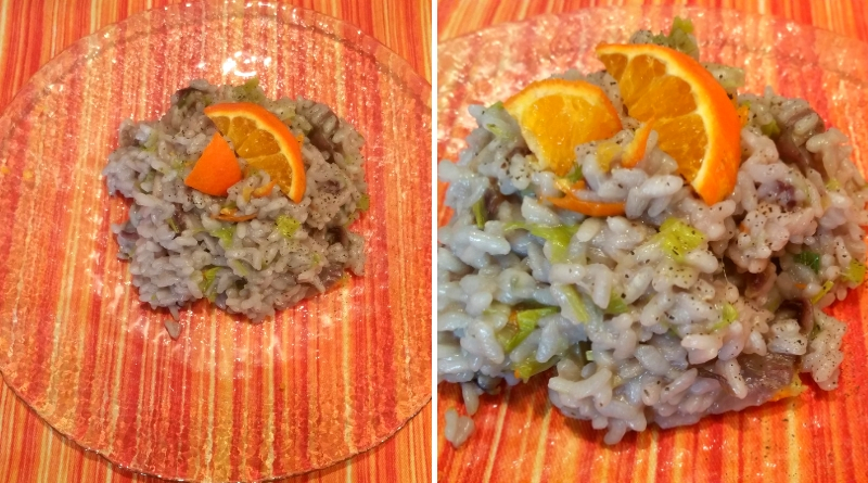 risotto con radicchio, porri al profumo di arancia - nadia coppola - the minutes fly - web magazine