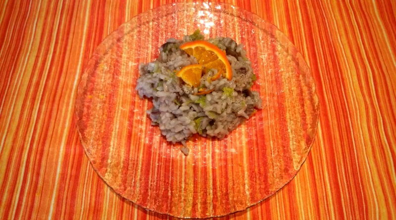 risotto con radicchio, porri al profumo di arancia - nadia coppola - fatinasweet - the minutes fly - web magazine