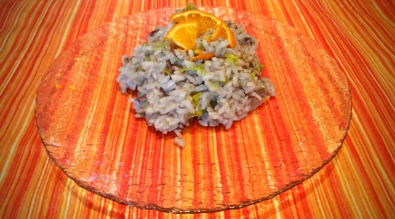 risotto con radicchio, porri al profumo di arancia - nadia coppola - the minutes fly - web magazine
